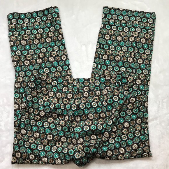 Harold's Vintage Cotton Blend Pants Women's Size 8 Retro Floral Crop Trousers - Picture 6 of 12